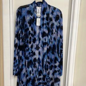 Susan Graver Blue and Black Patterned Women's Robe